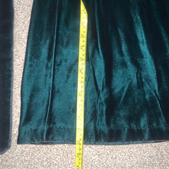 Vintage 70's 80's, Act 1 New York, Emerald Green Forrest Green Velvet Dress - Picture 9 of 13